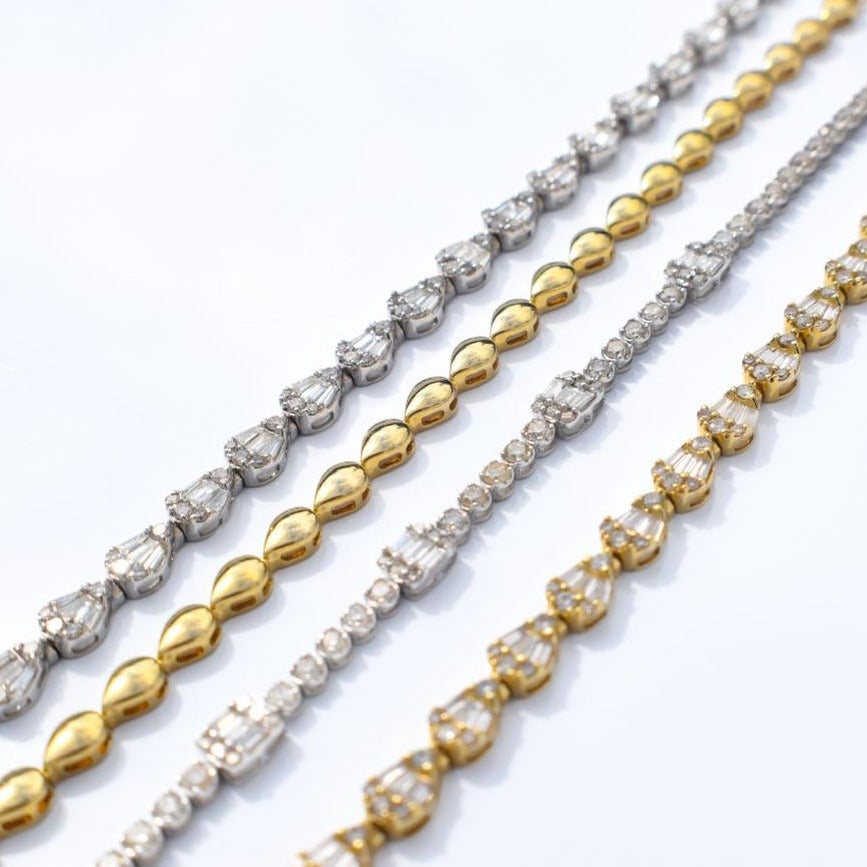 Gold Pear Chain Bracelet