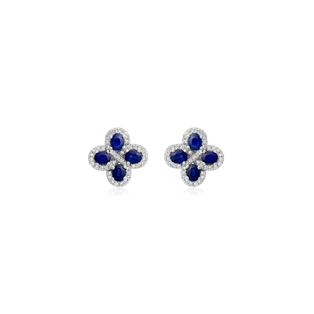 Sapphire Floral Earrings