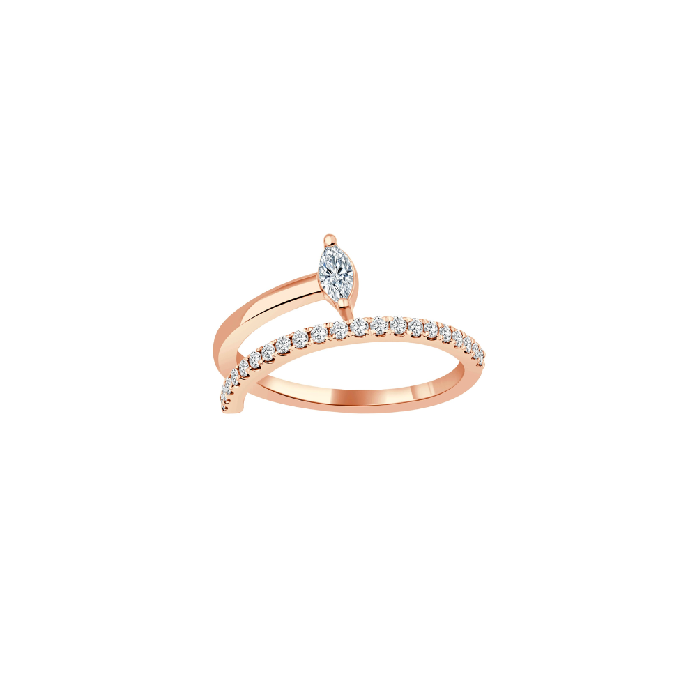 2 Thin Row Marquise Diamond Ring