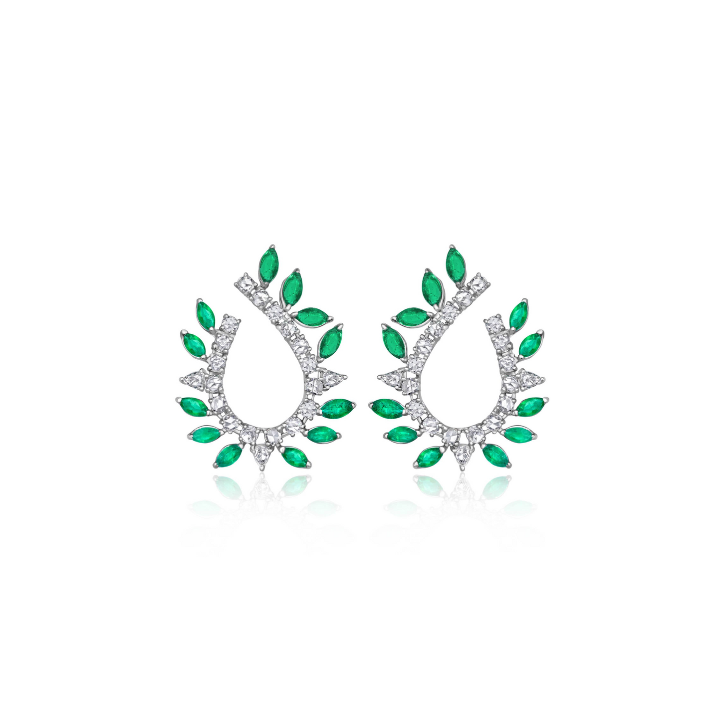 Emerald and Diamond Garland Earrings