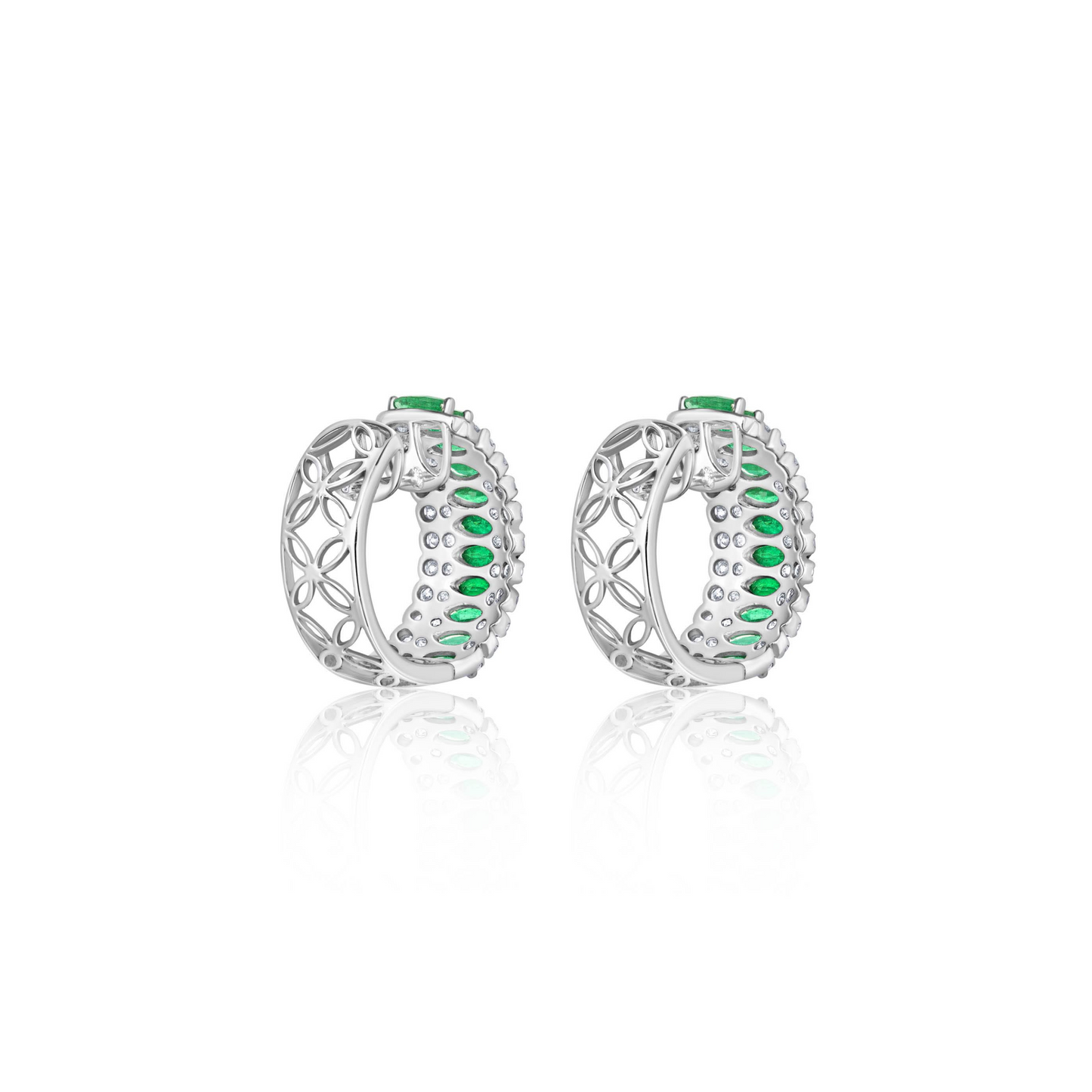 Emerald and Diamonds Hoops