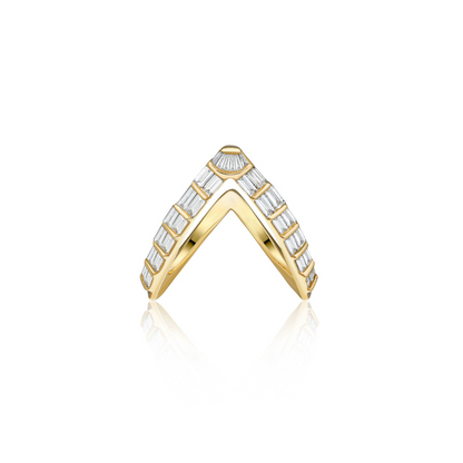 Baguette Diamond V Ring