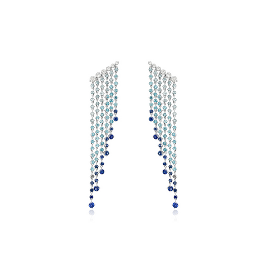 Blue Gradient Cascade Earrings