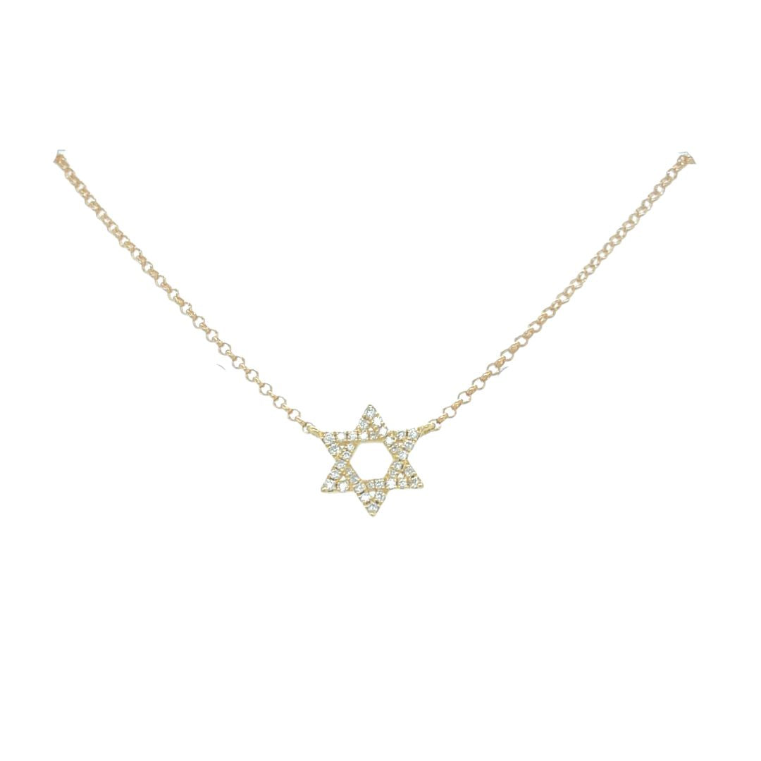 Star of David Diamond Pendant Necklace