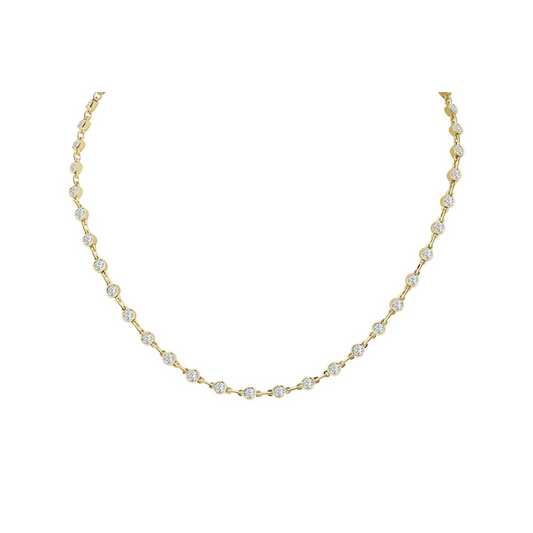 Diamond Bezel Spaced Necklace