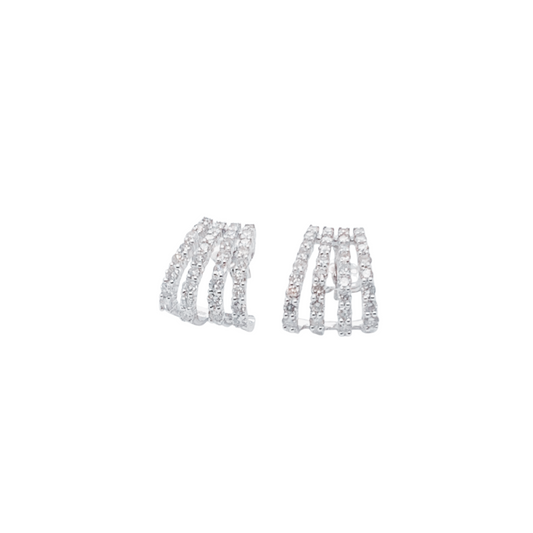 Four Rows Diamond Earrings