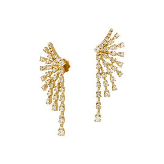 Gold Splash Diamond Earrings