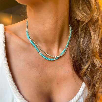 Turquoise and Diamonds Necklace