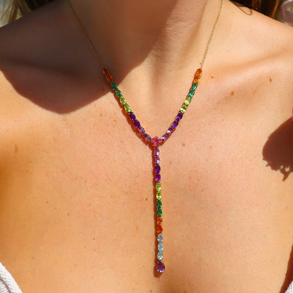 Lariat Rainbow Necklace