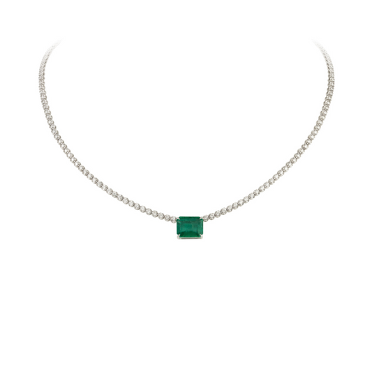 Jessica Emerald and Diamond Full Necklace