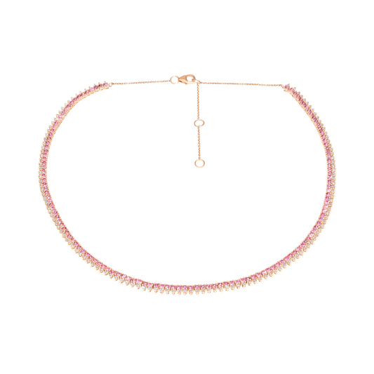 Lorena Pink Sapphire Tennis Necklace