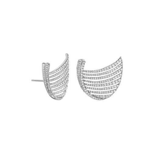 Multi Line Diamond Earrings