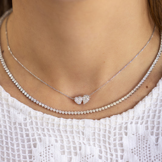 Heart & Drop Diamond Necklace