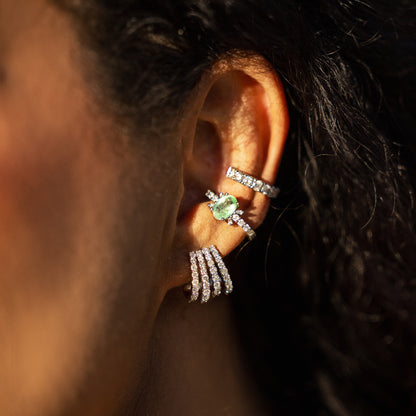 Four Rows Diamond Earrings