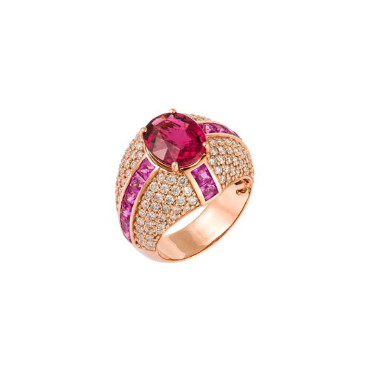 Pink Hues & Diamond Jumbo Ring