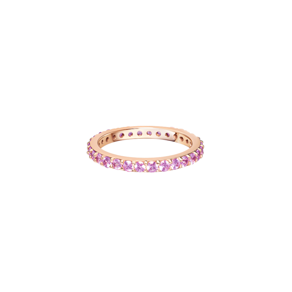 Pink Sapphire Pave Stack Band
