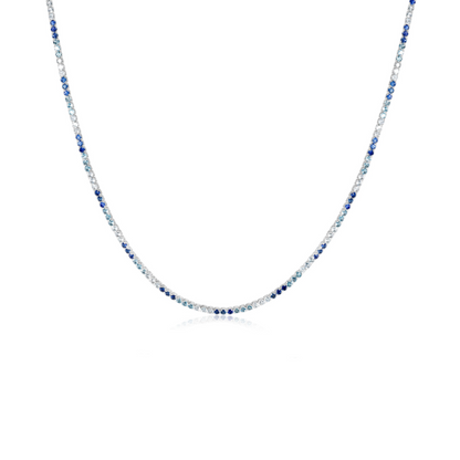 Blue Gradient Tennis Necklace