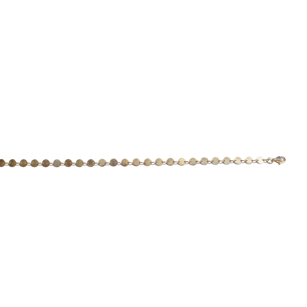 Close Gold Flat Ball Chain Anklet
