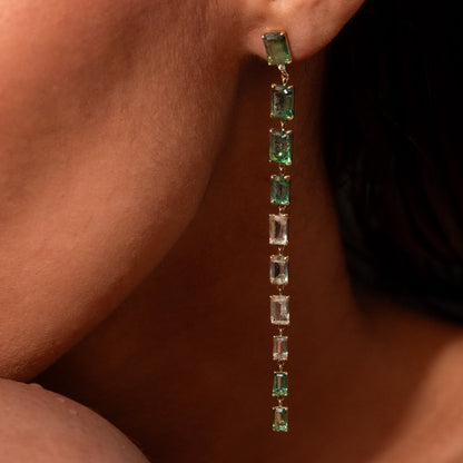 Amazonia Shades of Topaz Long Drop Earrings