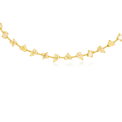 Multi-Shaped Yellow Diamond Necklace