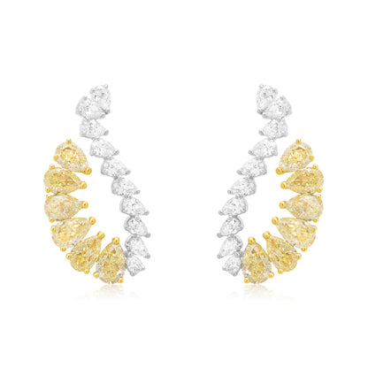 Yellow Diamond Swan Garland Earrings