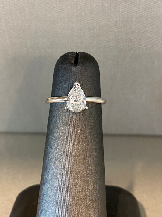 Pear Diamond Pinky Ring