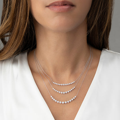 13 Stones Diamond Necklace - Princess Jewelry 