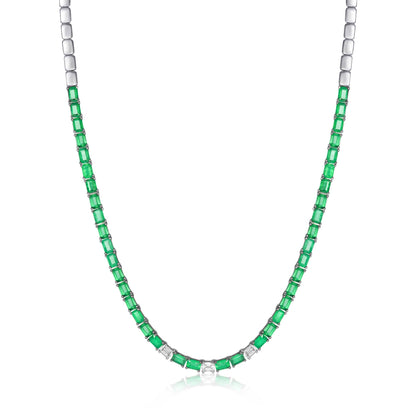 Emerald and Diamonds Half Necklace