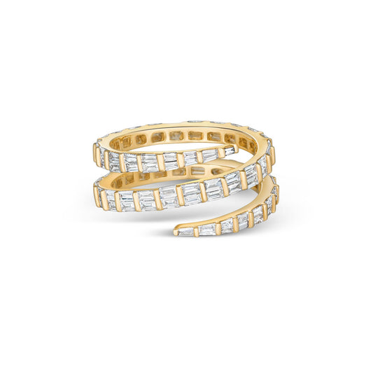 Spiral Baguette Diamond Ring