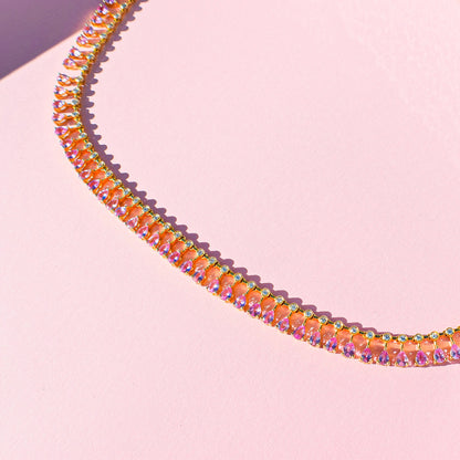Brianna Diamond & Pink Sapphire Necklace