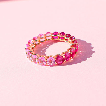 Pink Sapphire and Ruby Band