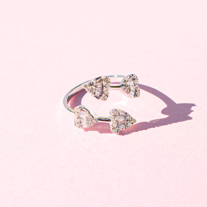 Hearts Diamond Coil Ring