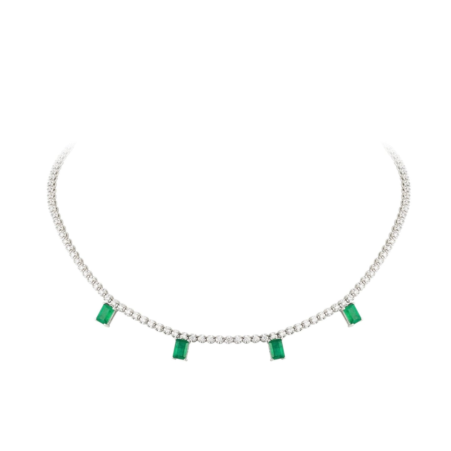 Emerald Pendants Diamond Necklace