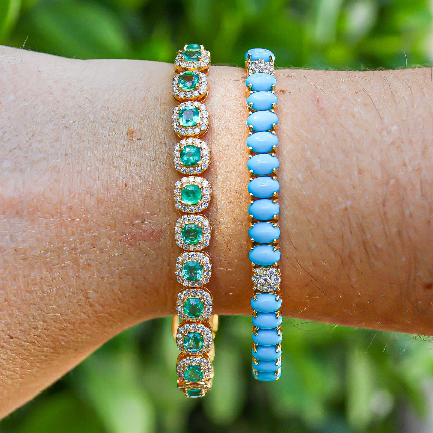 Turquoise and Diamonds Bracelet