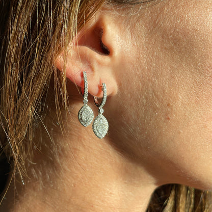 Marquise Cluster Diamond Drop Earrings