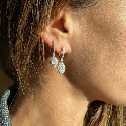 Marquise Cluster Diamond Drop Earrings