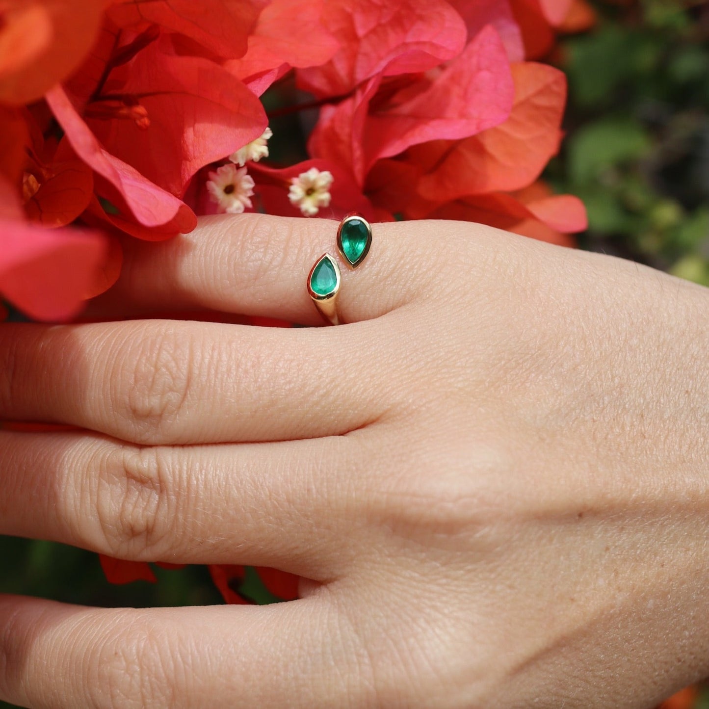 Emerald Open Ring