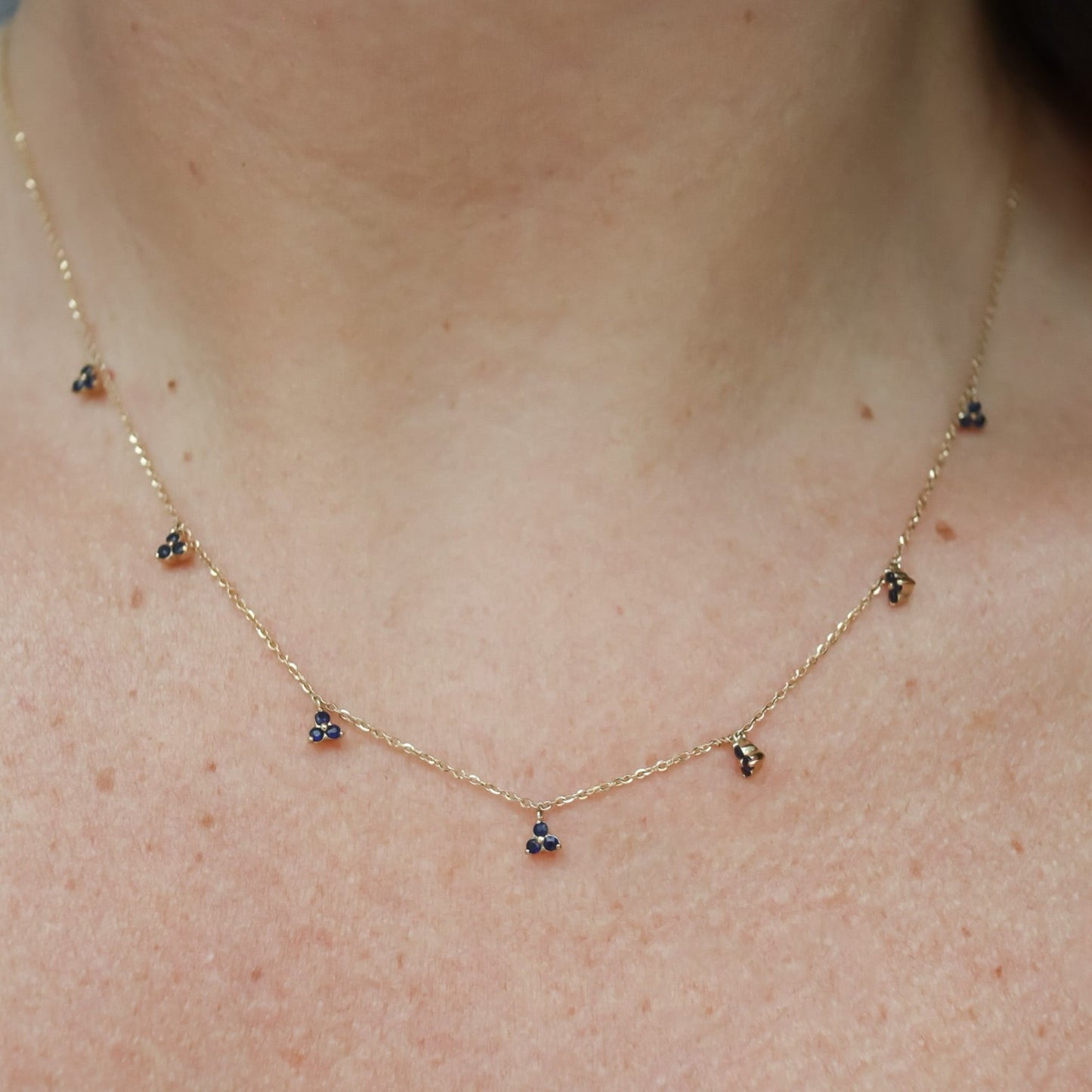 Black Sapphire Dangle Necklace
