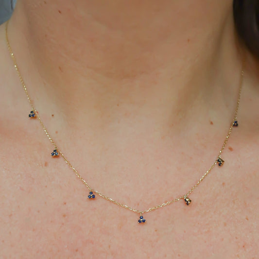 Black Sapphire Dangle Necklace