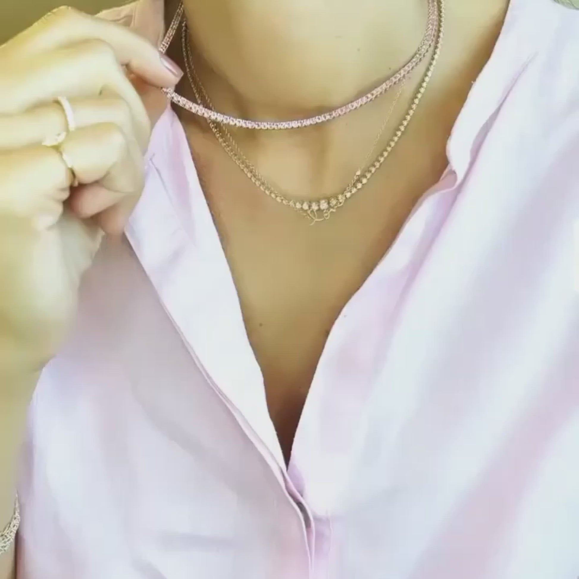 Pink Sapphire Tennis Necklace - Razny Jewelers