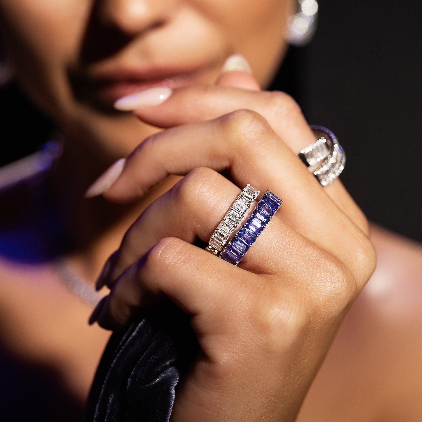 Blue Sapphire Eternity Ring