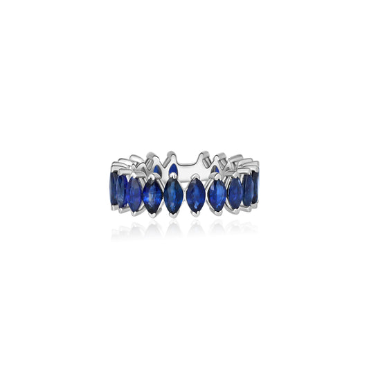 Oval Blue Sapphire Eternity Ring
